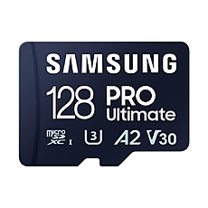 Samsung 128GB micro SD Card PRO Ultimate with USB Reader , UHS-I, Read 200MB/s - Write 130MB/s, U3, V30, A2