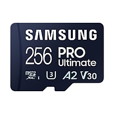 Samsung 256GB micro SD Card PRO Ultimate with USB Reader , UHS-I, Read 200MB/s - Write 130MB/s, U3, V30, A2