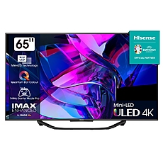 Hisense 65" U7KQ, 4K Ultra HD 3840x2160, ULED, FALD, Quantum Dot, 144Hz, IPS, HDR 10+, HLG, Dolby Vision IQ, Dolby Atmos, Smart TV, WiFi 5GHz, WiFi Direct, BT, Anyview Cast, 4xHDMI, 2xUSB, LAN, CI+, DVB-T2/C/S2, Black