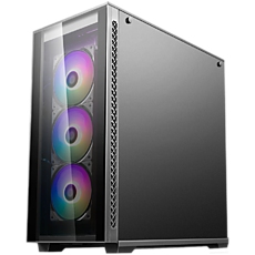 DeepCool MATREXX 70 3F A-RGB Mid Tower Case, E-ATX/ATX/Micro-ATX/Mini-ITX, 2xUSB2.0, 1xUSB3.0, 1xAudio, 1xMic, ABS+SPCC+Tempered Glass, Pre-installed: Front: 3Г—120mm ADD-RGB Fan Rear: 1Г—120mm black fan, Mesh Panel, DP-ATX-MATREXX70-BKG0P-3F