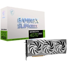 MSI Video Card Nvidia RTX 4070 SUPER 12G GAMING X SLIM	WHITE, 12GB GDDR6X, 192bit, 21Gbps Memory speed, Boost: 2640 MHz, 7168 CUDA Cores, 3x DP 1.4a, HDMI 2.1a, RAY TRACING, Triple Fan, 1x 16pin, 650W Recommended PSU, 3Y