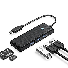 Orico хъб USB3.1 HUB Type-C - 3 x USB3.0, SD, TF - PAPW3AT-C3-015-BK