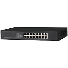 Dahua 16-Port 10/100/1000 Layer 2 unmanaged Switch, switch capacity 32G, packet forwarding rate 23.8Mpps, AC 240V