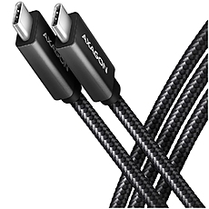 Axagon Data and charging USB 3.2 Gen 1 cable length 1.5 m. PD 60W, 3A. Black braided.