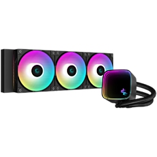 DeepCool LS720 SE, 360mm CPU Liquid Cooler, 3x120mm FK120 PWM Fans, ARGB Multidimensional Infinity Mirror Top Cap, Black, LGA 1700/1200/1151/1150/1155, AMD AM5/AM4, 5Y, R-LS720-BKAMMM-G-1