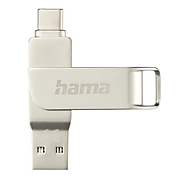 HAMA Флаш памет &quot;C-Rotate Pro&quot;, USB-C 3.1/3.0, 128GB, 100MB/s, сребрист