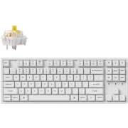 Геймърска механична клавиатура Keychron K8 Pro White QMK/VIA TKL K Pro(Hot Swappable) Banana Switch RGB Backlight Plastic Frame