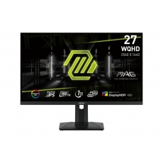 MSI MAG 274QRF QD E2, 27", Rapid IPS, 1ms, 180Hz, Flat, WQHD 2560x1440, Quantum Dot technology, DisplayHDR 400, Mystic Light, Gaming Intelligence App, 1x DP(1.4a), 2x HDMI (2.0b), 1x Type-C (DP alt.) wPD 65W charging, Heigh Adj. 130mm, Tilt, Vesa 75