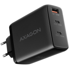 AXAGON ACU-DPQ100 GaN Wall charger, 3x port (USB + dual USB-C), PD3.0/QC4+/PPS/Apple, 100W, black