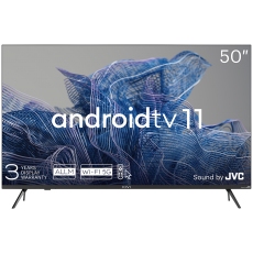 50', UHD, Android TV 11, Black, 3840x2160, 60 Hz, Sound by JVC, 2x12W, 70 kWh/1000h , BT5.1, HDMI ports 4, 24 months