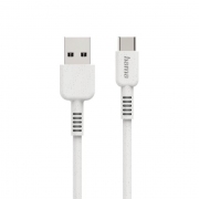 Кабел за зареждане HAMA "Eco", USB-A - USB-C, 1 м, бял