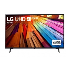 LG 43UT80003LA, 43" 4K UltraHD TV 4K (3840 x 2160), DVB-T2/C/S2, webOS 24 Smart TV, ThinQ AI, Alpha 5 AI 4K Gen7, WiFi, HDR10 pro, HLG, ALLM/HGiG, AI Upscaling, AI Sound(Virtual 9.1.2 Up-mix), AirPlay, Quick Card, HDMI eARC, CI, LAN, USB, Bluetooth, 2 Po