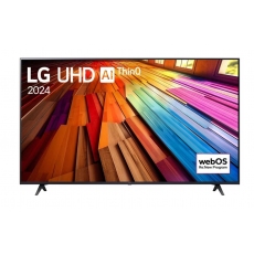 LG 65UT80003LA, 65" 4K UltraHD TV 4K (3840 x 2160), DVB-T2/C/S2, webOS 24 Smart TV, ThinQ AI, Alpha 5 AI 4K Gen7, WiFi, HDR10 pro, HLG, ALLM/HGiG, AI Upscaling, AI Sound(Virtual 9.1.2 Up-mix), AirPlay, Quick Card, HDMI eARC, CI, LAN, USB, Bluetooth, 2 Po