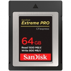 SanDisk Extreme PRO CFexpress Card Type B, 64GB, 1500MB/s Read, 800MB/s Write, EAN: 619659180768