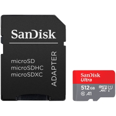 SanDisk Ultra microSDXC 512GB + SD Adapter 150MB/s  A1 Class 10 UHS-I, EAN: 619659200572