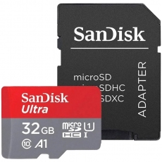 SanDisk Ultra microSDHC 32GB + SD Adapter 120MB/s  A1 Class 10 UHS-I  - Tablet Packaging, EAN: 619659184186