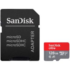 SanDisk Ultra microSDXC 128GB + SD Adapter 140MB/s  A1 Class 10 UHS-I - Imaging Packaging, EAN: 619659200022