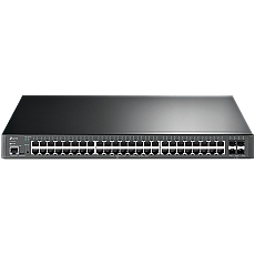 JetStream 48-Port Gigabit and 4-Port 10GE SFP+ L2+ Managed Switch with 48-Port PoE+PORT: 48× Gigabit PoE+ Ports, 4× 10G SFP+ Slots, RJ45/Micro-USB Console PortSPEC: 802.3at/af, 500 W PoE Power, 1U 19-inch Rack-mountable Steel Case