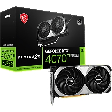 MSI Video Card Nvidia RTX 4070 Ti SUPER 16G VENTUS 2X, 16GB GDDR6X, 256bit, 21Gbps Memory speed, Boost: 2610MHz, 8448 CUDA Cores, 3x DP 1.4a, HDMI 2.1a, RAY TRACING, Dual Fan, 1x 16pin, 700W Recommended PSU, 3Y