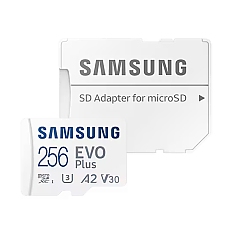 Samsung 256GB micro SD Card EVO Plus with Adapter, UHS-I interface, Read Speed up to 160MB/s