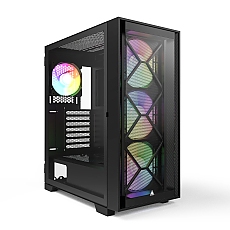 Montech кутия AIR 1000 PREMIUM, Mid-tower Case, TG, 2 Front Panels, 4x120mm ARGB Fans, Black