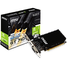 MSI Video Card NVidia GeForce GT 710 DDR3 2GB/64bit, 954MHz/1600GHz, PCI-E 2.0 x16, HDMI, DVI-D, VGA Heatsink, Low-profile, Retail