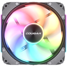 Cougar fan APOLAR 120 ARGB Black, Fan Speed 600-2200 RPM±200RPM, Air Flow 75.38 CFM ± 10%, Air Pressure 2.59 mm H2O±10%, HDB Hydro Dynamic Bearing, 490 mm (Fan) / 470 mm (ARGB)