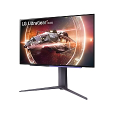 LG 27GS95QE-B,  26.5", UltraGear OLED 0.03ms (GtG), AG, QHD (2560x1440), 240Hz, HDR400,  275 cd/m2, 1 500 000:1, 1000cd/m2, DCI-P3 98.5%, USB3.0 (1up/2down), VRR, AMD Free-sync, NVIDIA G-Sync, HDMI, DP, Height Adjustable, Pivot, Tilt, Swive, Headphone Ou