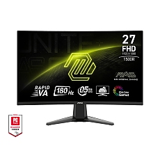 MSI MAG 27C6F, 27", Rapid VA, 180Hz, 0.5ms, VRR, CEC, CONSOLE MODE, 1920x1080 FHD, Curved, Anti-glare, Adaptive-sync, Frameless, Anti-Flicker, LBL, 250 nits, 3000:1, 100M:1, 1x Display Port (1.2a), 2x HDMI (2.0b), Headphone out, Tilt, FRAMELESS, VESA