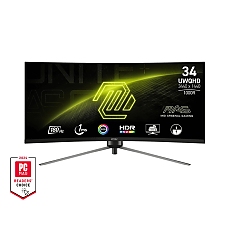 MSI MAG 345CQR, 34", VA, 180Hz, 1ms, UWQHD 3440x1440, 21:9, FreeSync Premium, HDR, Ai VISION, LBL, Night Vision, Console mode, VRR, CEC, 300 nits, 3000:1, 100M;1, DP (1.4a), 2x HDMI (2.0b), Headphone out, Adj.Stand 100mm, Swivel,Tilt, VESA