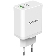 CANYON charger H-20-03 PD 20W QC 3.0 18W USB-A USB-C White