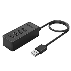 Orico хъб USB2.0 HUB 4 port - USB/Micro USB input, Black - W5P-U2-100-BK-EP