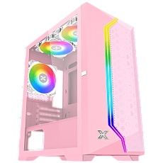 Gemini II Queen, EN48663, Pink, MATX, U3x1+U2x2, Meshed Grill ARGB LED Frontpanel & Left TG, 3PCS X24F Arctic Fixed RGB Fan