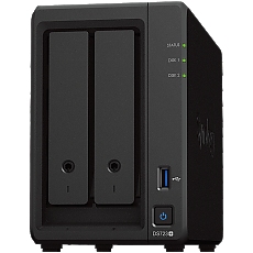 Synology DS723+, Tower, 2-Bays 3.5'' SATA HDD/SSD, 2 x M.2 2280 NVMe SSD, CPU AMD Ryzen R1600 dual-core (4-thread), max. boost up to 3.1 GHz, 2 GB DDR4 ECC SODIMM, 2 x 1GbE RJ-45, 1 X USB 3.2, 1 x eSATA, 1.51 kg, 3y