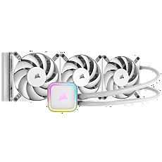 CORSAIR iCUE H150i ELITE RGB Liquid CPU Cooler - White, 397mm x 120mm x 27mm radiator, EAN: 0840006600299