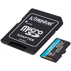 Kingston 512GB microSDXC Canvas Go Plus 170R A2 U3 V30 Card + ADP, EAN: 740617301328