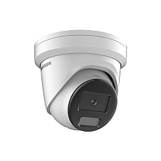 HikVision 2 MP ColorVu Fixed Turret Network Camera, 2.8 mm, 24/7 colorful imaging, White LED light up to 30m, 120 dB WDR, 3D DNR, H.265+, IP67, Built-in microphone, Built-in memory card slot up to 512 GB, 12Vdc/PoE 7W