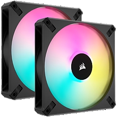 Corsair AF ELITE Series, AF140 RGB ELITE, 140mm Fluid Dynamic RGB Fan with AirGuide, Dual Pack with Lighting Node CORE, EAN:0840006662280