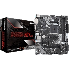 ASROCK MB B450 AM4 2 x DDR4 DIMM 4 x SATA3 1 x Ultra M.2 1 x D-Sub  1 x DVI-D 1 x HDMI Micro ATX