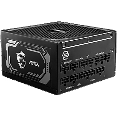 MSI MAG A1250GL PCIE5 Power Supply 1250W, 80 PLUS Gold, 135 mm Fan Size, Protections: OCP/OVP/OPP/OTP/SCP/UVP, Active PFC Design, Flat Cable Equipment, Dimensions: 150mmx150mmx86mm, 5Y Warranty