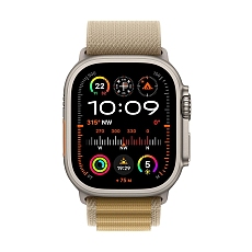 Apple Watch Ultra2 v2 Cellular 49mm Natural Titanium Case with Tan Alpine Loop - Medium