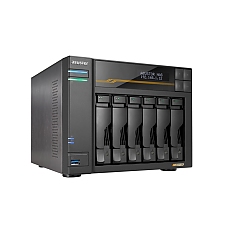 Asustor Lockerstor 6 Gen3 AS6806T 6 Bay NAS, Ryzen Embedded Quad-Core 2.3GHz CPU, Dual USB 4 Ports, Dual 10GbE Ports, Dual 5GbE Ports, 16G ECC RAM DDR5, (Max. 64GB), 4x M.2 SSD Slots (Diskless), 2 x Type C, Black