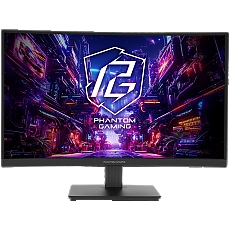 Asrock Curved Gaming Monitor, 27" QHD(2560x1440) VA, Anti-Glare, 180 Hz, 132% sRGB, 5000:1, 16:9, 300 cd/m², 178º/178º, 1ms (MPRT), AMD FreeSync, Flicker-free, Tilt, VESA, 2x 2W Speakers, 2x HDMI 2.0, 1x DP 1.4, 1x Audio Jack (3.5mm), 3Y