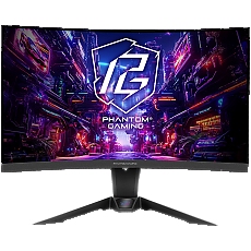 Asrock Curved Gaming Monitor, 27" QHD(2560x1440) VA, Anti-Glare, 180 Hz, 132% sRGB, 5000:1, 16:9, 300 cd/m^2, 178º/178º, 1ms (MPRT), FreeSync, Flicker-free, Tilt, Swivel, Hight adj, VESA, 2x 2W Speaker, 2x HDMI, 1x DP, 1x Audio, Wi-Fi antenna, 3Y