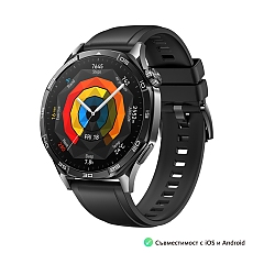 Huawei Watch GT5 Vili-B19F, 1.43", Amoled 466x466 PPI 326, BT5.2 BLE/BR/EDR, 5ATM, 524mAh, Screenshot sharing, support message input, message notifications, Battery life up to 14 days, Compatible with iOS and Android devices, Black Fluoroelastomer