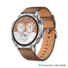 Huawei Watch GT5 Vili-B19L, , 1.43", Amoled 466x466 PPI 326, BT5.2 BLE/BR/EDR, 5ATM, 524mAh, Screenshot sharing, support message input, message notifications, Battery life up to 14 days, Compatible with iOS and Android devices, Brown Leather