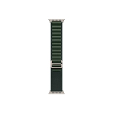 Apple Watch 49mm Loop: Dark Green Alpine Loop - Small - Natural Titanium Finish