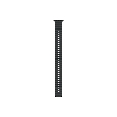 Apple Watch 49mm Band: Black Ocean Band Extension - Natural Titanium Finish