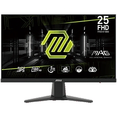 MSI MAG 256F Gaming Monitor, 24.5"" 180Hz, FHD (1920x1080) 16:9, Rapid IPS Anti-glare, 1ms, 250nits, 1000:1, 178°/178°, Adaptive Sync, Adjustable Stand, 1x DP, 2x HDMI, 3Y Warranty