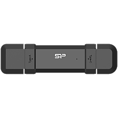 Silicon Power 1TB DS72 Dual USB-C/USB 3.2 Gen 2, Portable External SSD, Steam Deck and iPhone 15 Pro, R/W: up to 1050MB/s; 850MB/s, Black, EAN: 4713436155416